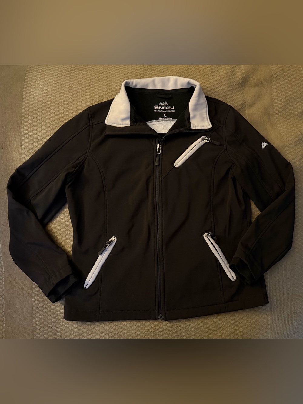 SnoZu Women's Black Jacket with White Trim Accents